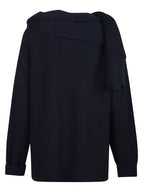 LS JUMPER W DRAPED SCARF NECK