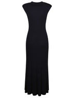 SLEEVELESS LONG DRESS RIBEBD