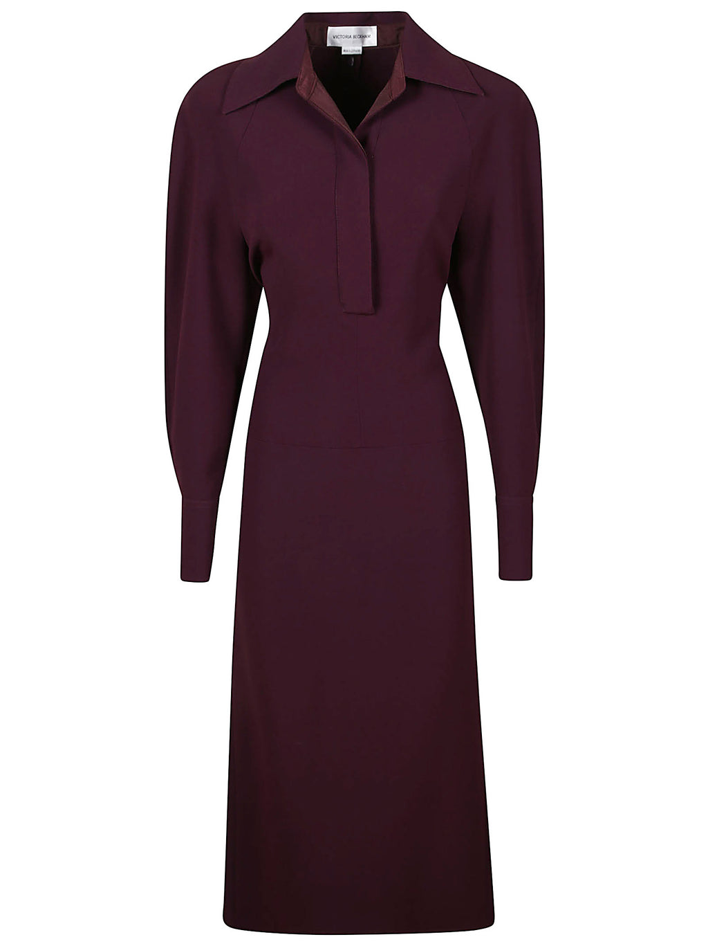 long sleeve polo collar midi