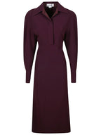 long sleeve polo collar midi