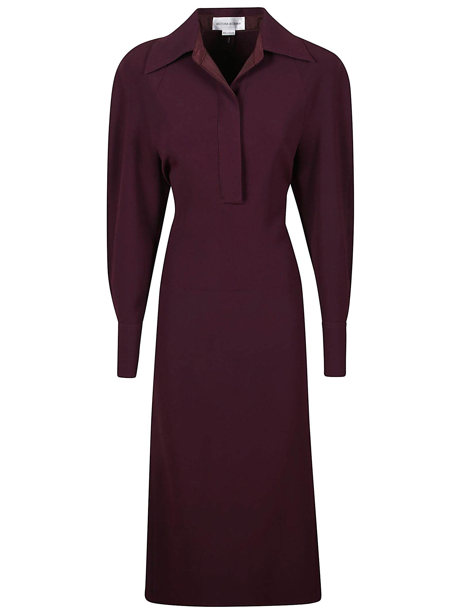 long sleeve polo collar midi
