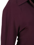 long sleeve polo collar midi