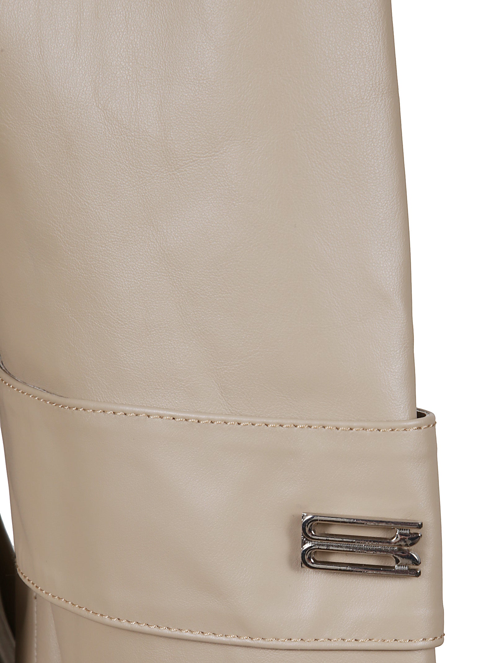 CROPPED BELTED LEATHER TRENCH