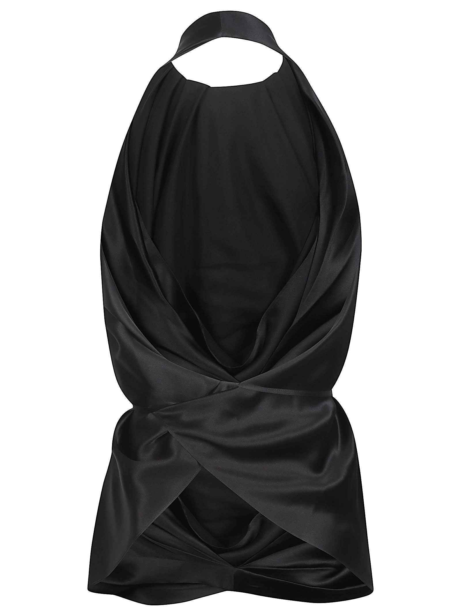 SATIN HALTER BLOUSE