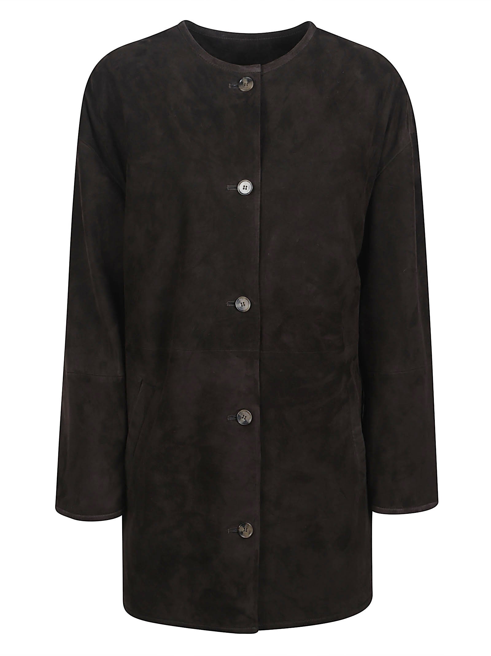 WAREN OVAL SHAPED SUEDE COAT