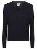 WOMAN PLAIN KNITTED VNECK SWEATER