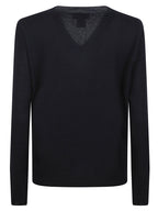 WOMAN PLAIN KNITTED VNECK SWEATER