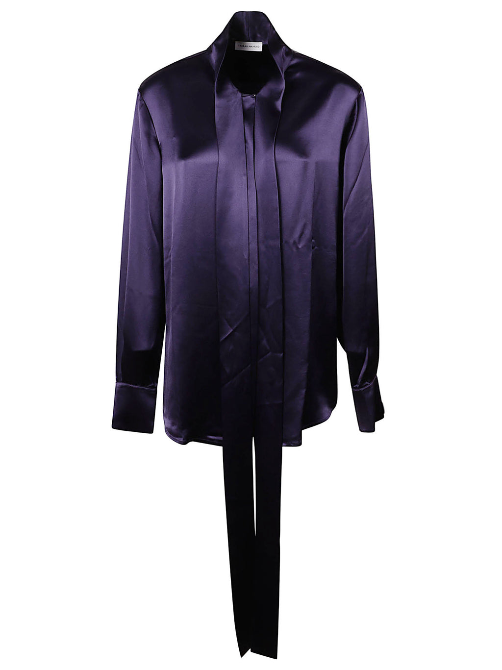 LS BOW SHIRT SATIN