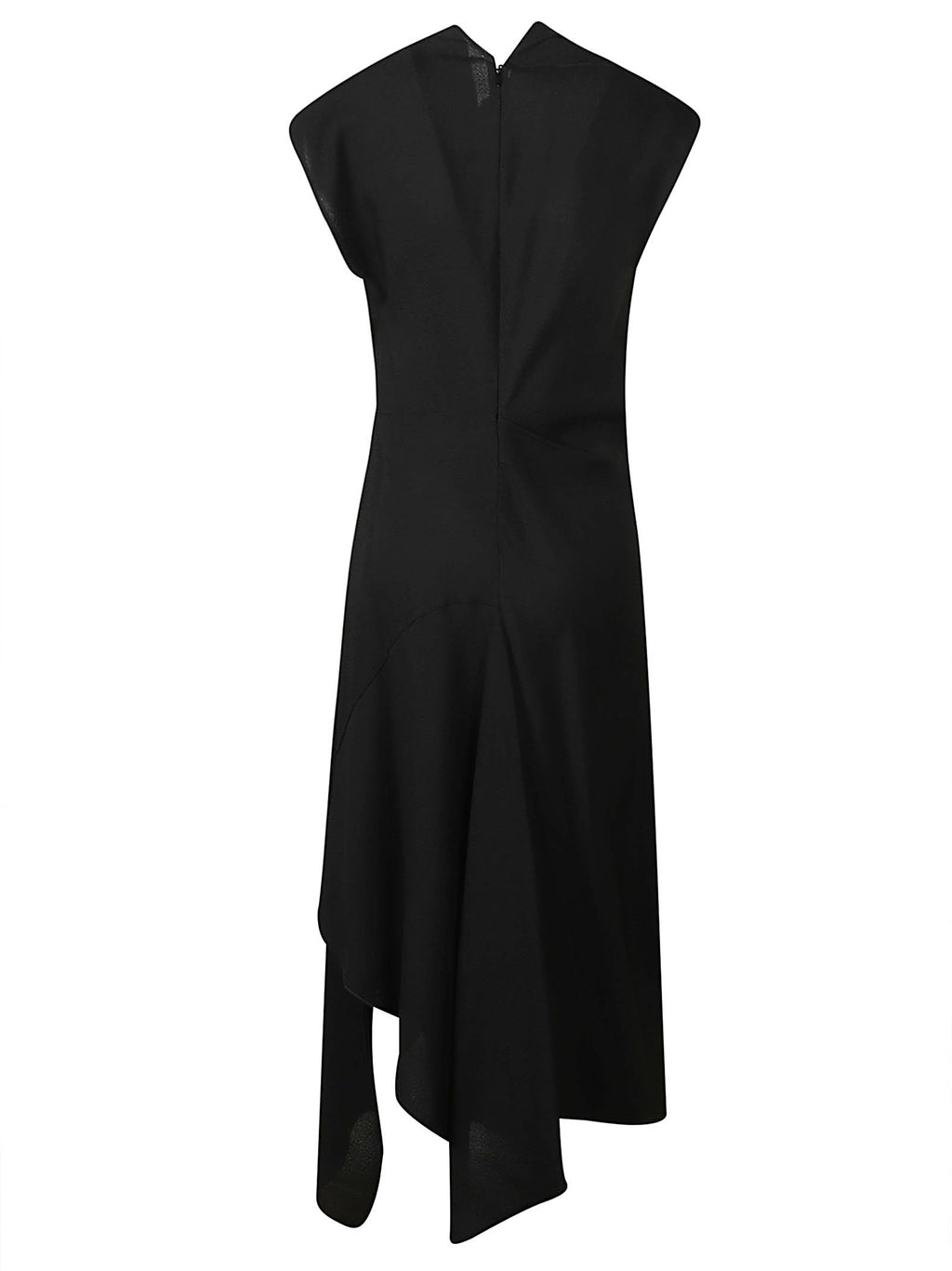 HIGH NECK DRAPED MIDI DRESS