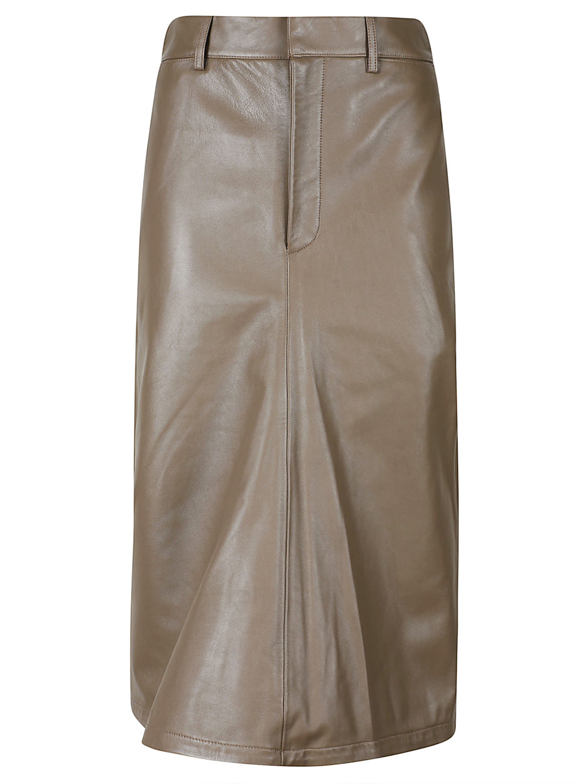 KICK DETAIL LEATHER SKIRT
