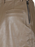 KICK DETAIL LEATHER SKIRT