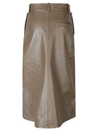 KICK DETAIL LEATHER SKIRT
