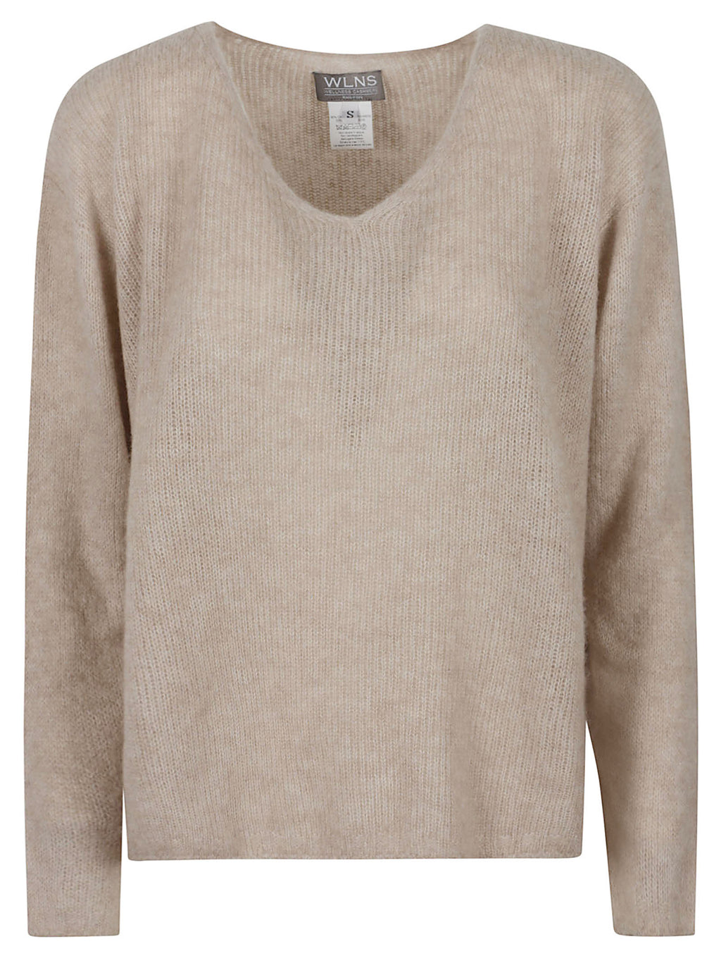 LADIES PLAIN KNITTED VNECK SWEAT
