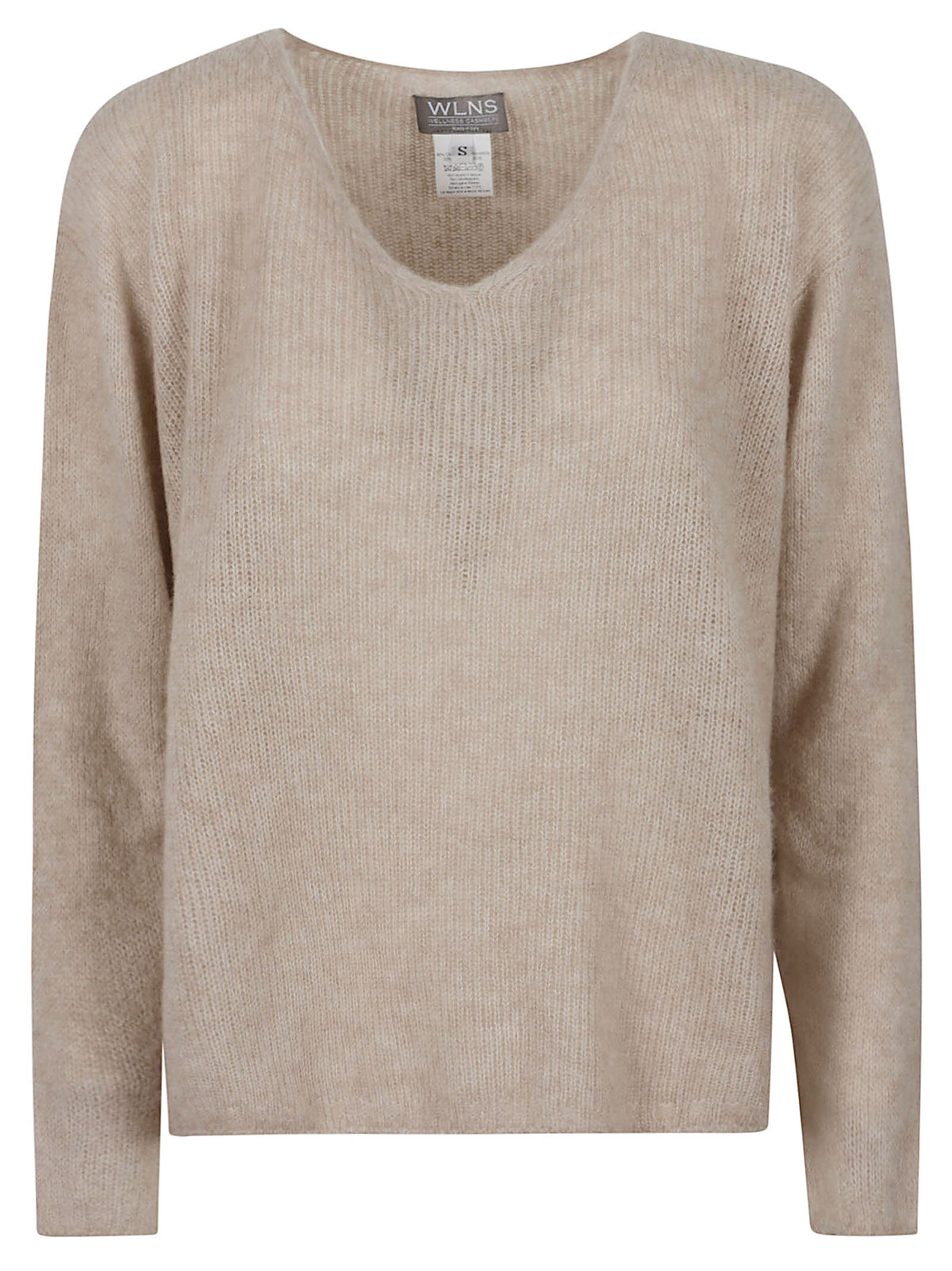 LADIES PLAIN KNITTED VNECK SWEAT