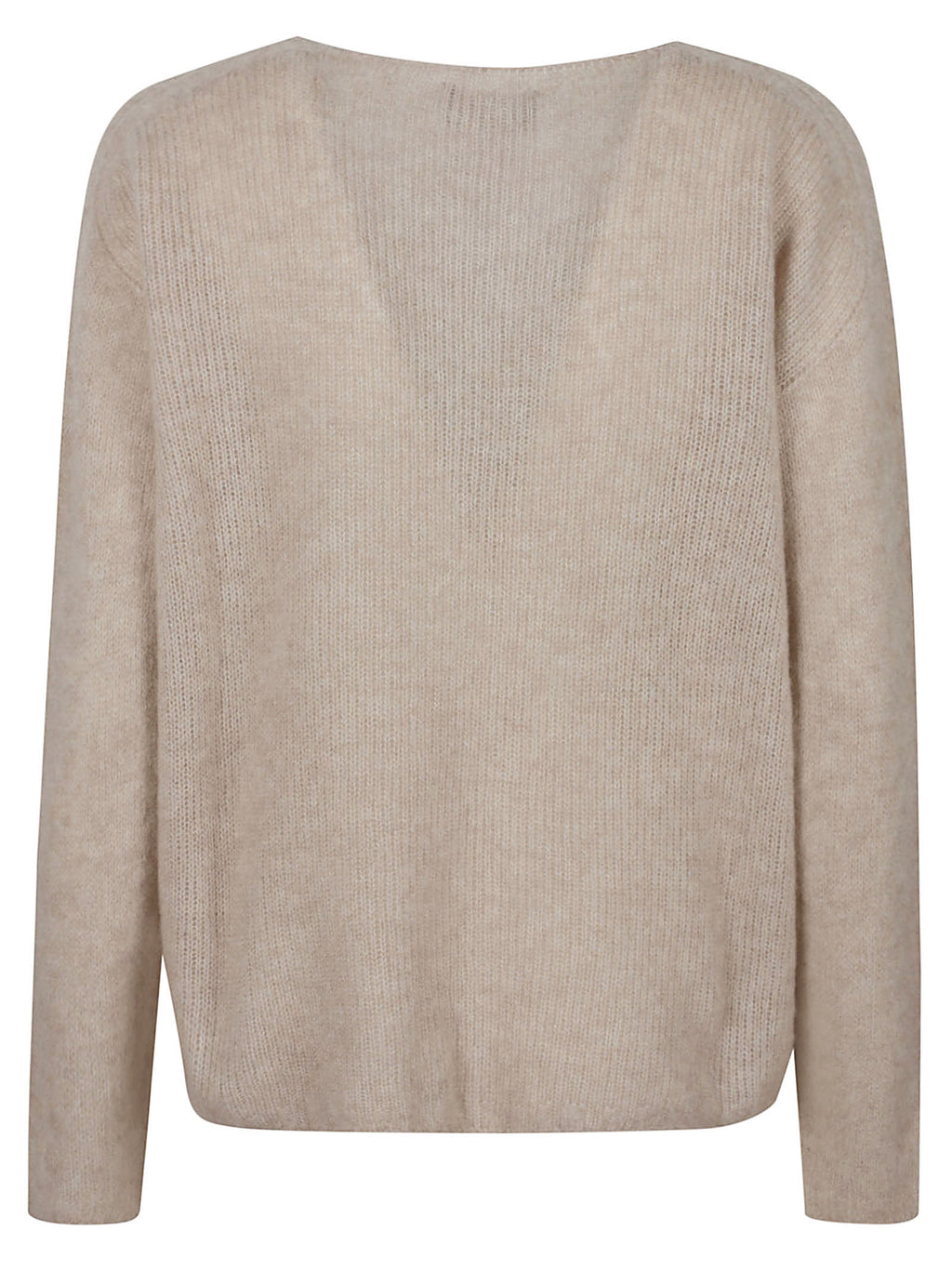 LADIES PLAIN KNITTED VNECK SWEAT