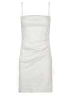 THE NADEGE ASYMMETRIC DRAPED MINI DRESS