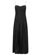 GATHERED DROP WAIST DRESS