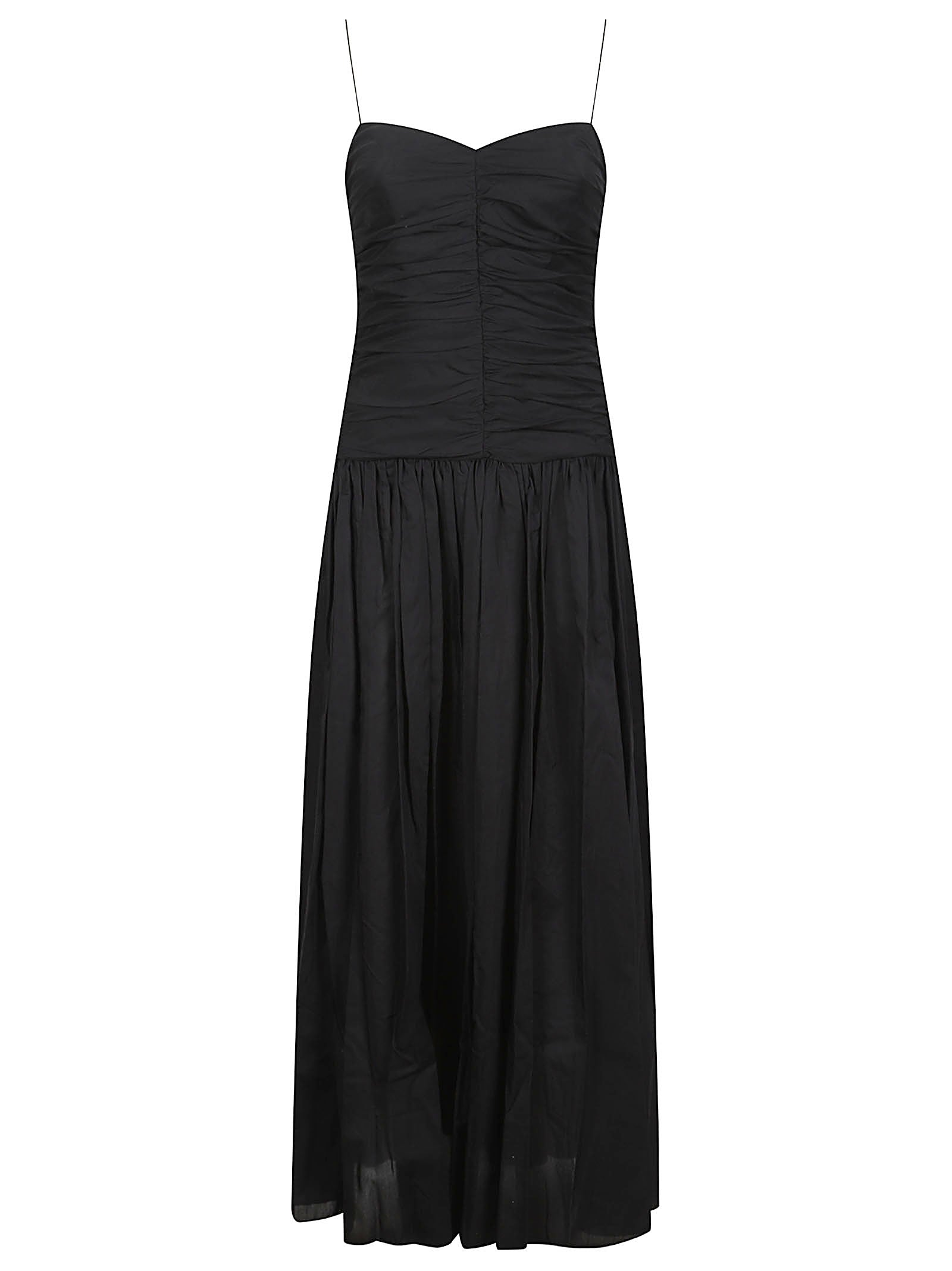 GATHERED DROP WAIST DRESS