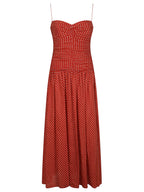 GATHERED DROP WAIST DRESS