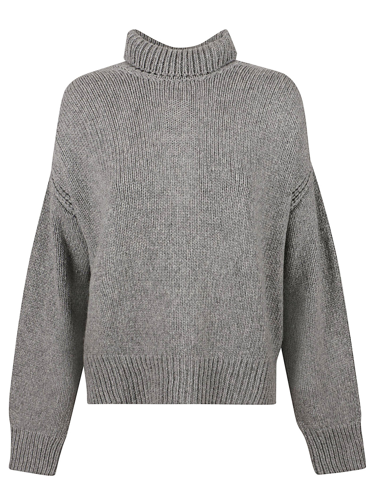RAGLAN HIGH NECK SWEATER W BACK SLIT