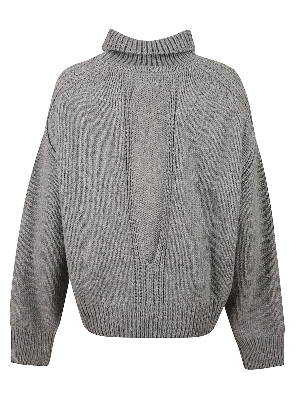 RAGLAN HIGH NECK SWEATER W BACK SLIT