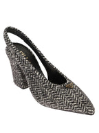 slingback tweed chevron